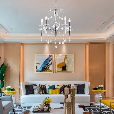 Подвесная люстра Arte Milano AM347710 347710/5 CR (220V, подвески, на цепи, подсвечник, свеча)