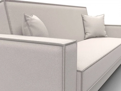 Диван-книжка Куба (ДСП,ЛДСП/Пластик/Замша/Бежевый) Лига Диванов 127462