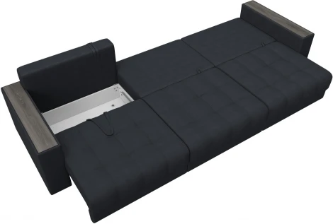 Диван прямой с декором Лига-049 НПБ Лонг Лига Диванов (Замша) арт.128442