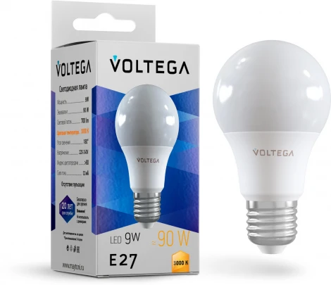 Светодиодная лампа Simple A60 9W 3000K E27 Voltega General purpose bulb 9W 7244