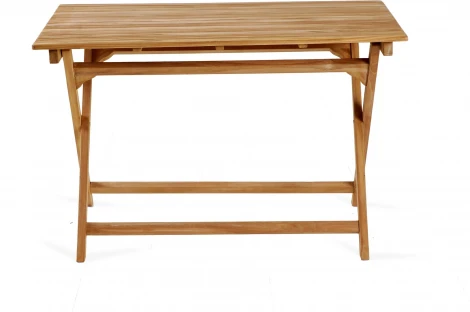 Стол прямоугольный складной Nairobi (Массив тика/Бежевый) ОГОГО Обстановочка! арт.889247