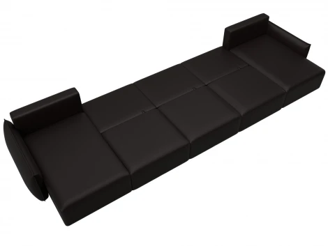 Диван П-образный Лига-051 НПБ МегаЛонг (ЛДСП,Брус,Фанера/Пластик/Экокожа/Коричневый) Лига Диванов 129899