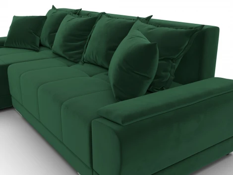 Диван угловой Лига-119 угол левый (ДСП,Брус,Фанера,ЛДС,Велюр/Зеленый) Лига Диванов 137091L
