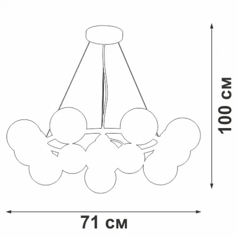 Подвесной светильник V48410-8/12S Vitaluce (220V, на тросе, шарики, молекулы)
