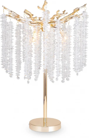 Настольная лампа Freya Mineral FR1010TL-03G (220V, хрусталь, подвески, листья, ветки)