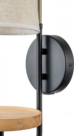 Бра Escada Aspen 582/1A 1x40Вт E14, металл/дерево/ткань, античная бронза/черный/дерево