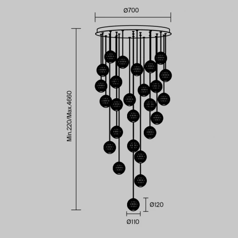 Подвесной светильник Maytoni Sapphire MOD293PL-L140BS3K (LED, 220V, на проводе)
