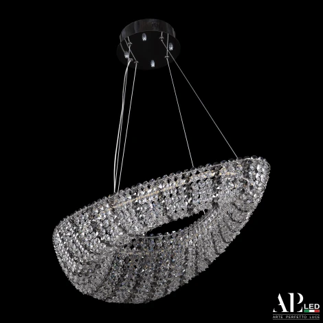 Подвесная люстра светодиодная APL LED Sicilia SH509.0.70.R.Ni.4000.Clear.731 (220V, хрусталь, на тросе)