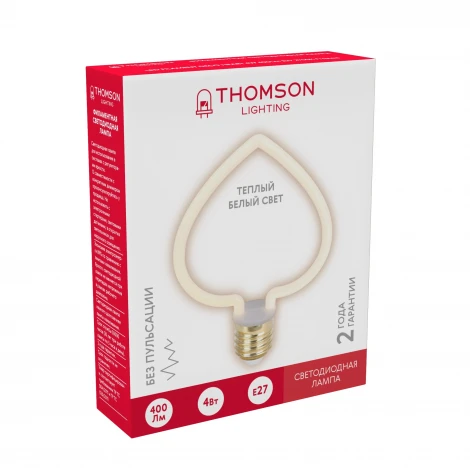 Лампочка светодиодная филаментная белая трубка E27 4W Thomson Deco Heart TH-B2405