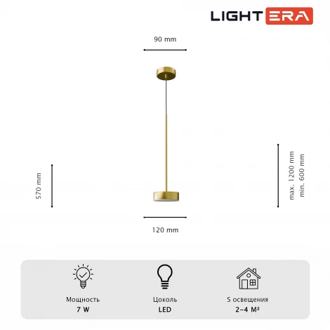Подвесной светильник с гибким неоном Lightera Taylor LE242L-1G