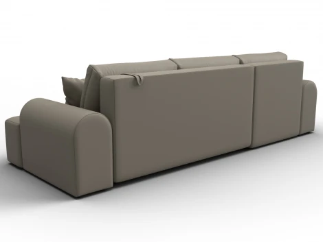 Диван угловой Лига-080 угол левый (ДСП/Пластик/Экокожа/Бежевый) Лига Диванов 134751L