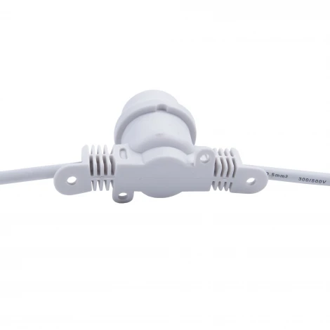 Гирлянда Белт-лайт, 10м + 1,5м сетевой шнур. 40 патронов E27, шаг 25см. белая Uniel UDL-K110 40/E27/10M IP65 WHITE BELT-LIGHT