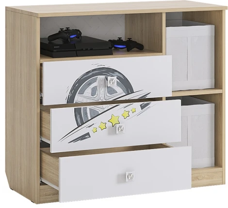 Форсаж Комод, цвет дуб сонома/белый Mebelson (арт.MKF-06.1623)