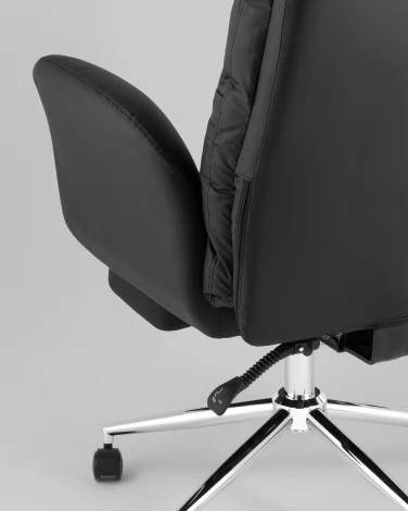 Кресло руководителя TopChairs Solid NC с оттоманкой черный УТ000041759