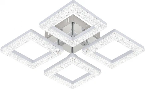 Потолочная люстра светодиодная Escada Aquarius 10287/4LED 62Вт, с ПДУ, металл/акрил, хром/белый/прозрачный (220V)