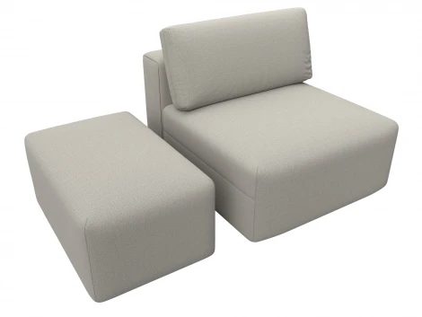 Модули диван и пуф Лига-060 НПБ (ЛДСП,Брус,Фанера,Рогожка/Бежевый) Лига Диванов 129738