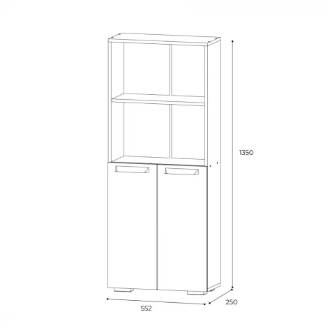 Стеллаж ТЭКС Квартет-13, дуб крафт/белый