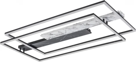 Потолочная люстра светодиодная 205Вт, с ПДУ, металл/акрил, черный/белый мрамор (регулировка яркости, 220V)