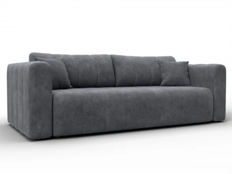 Диван прямой Лига-062 НПБ (ДСП,Фанера,ХДФ/Пластик/Велюр/Темно-серый) Лига Диванов 130267