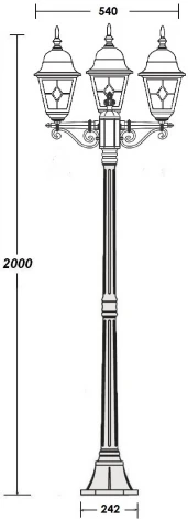 Наземный фонарь Oasis Light QUADRO M lead GLASS 79908MBlgW Bl (220V, IP44)