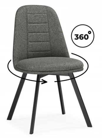 Обеденный стул Woodville Texas (Металл, Рогожка/Черный) арт.15886