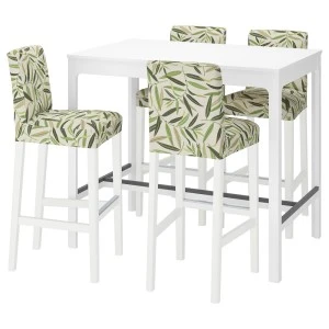 ЭКЕДАЛЕН / БЕРГМУНД Барн стол+4 барн стула, белый, Фогельфорс разноцветный