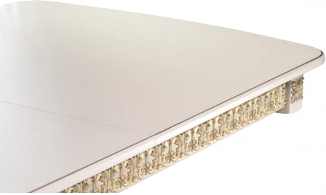 Деревянный стол Woodville Морнит 180(240)х100 слоновая кость / золото 515969