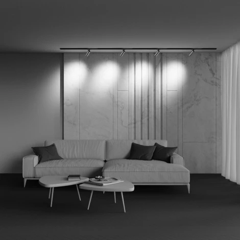 Трековый светильник однофазный 220V Maytoni Focus LED TR021-1-12W3K-W-BBS (круглые)