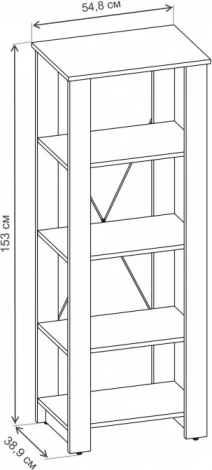 Стеллаж Джастин 13.354 (Джастин 13.354 белый PE шагрень / дуб белый exclusive OW D4430) Mobi арт.564842