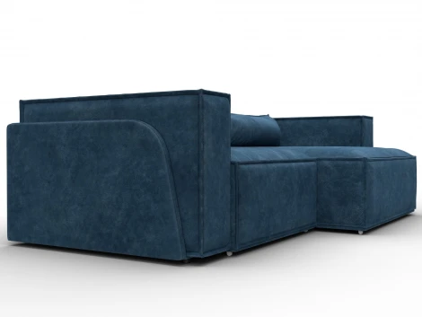 Диван угловой Лига-061 угол правый (ДСП,Брус,Фанера,Велюр/Синий) Лига Диванов 131147