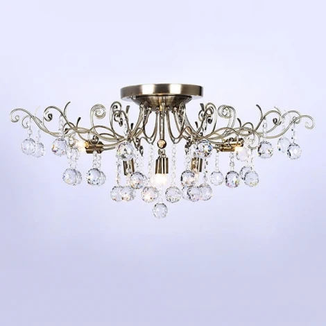 Потолочная люстра Eurosvet Vita 10042/12 античная бронза (220V, хрусталь Strotskis)
