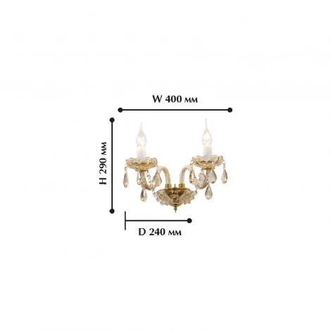 Бра Favourite Brendy 1738-2W (220V, хрусталь, подвески, подсвечник, свеча)