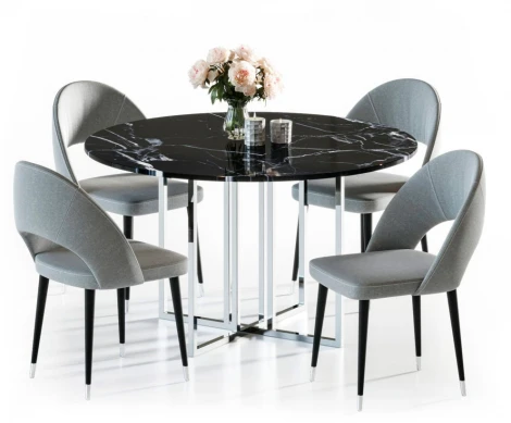 Стол обеденный IST-CASA Баррель F-1375, 110х110х75 см, черный мрамор