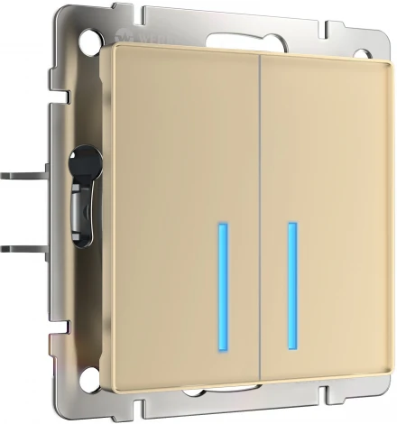 Умный сенсорный выключатель двухклавишный (шампань) Werkel W4520611 (a048329)