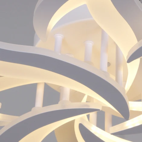 Потолочная люстра светодиодная на штанге с пультом с регулировкой цветовой температуры, яркости и с ночным режимом Reluce 20150-0.3-4+4 WH