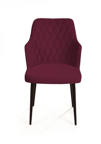 Стул с подлокотниками Top Concept Hunt ромб, бархат красный 16 new / чёрный конус