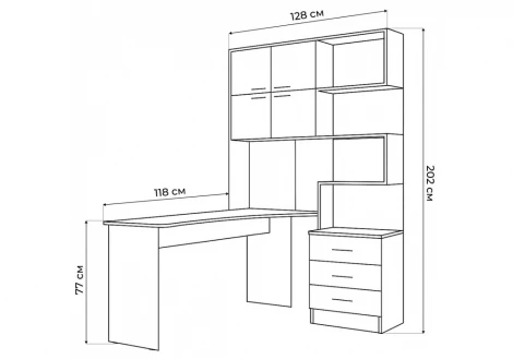 Компьютерный стол Эльброни левый шиншилла серая 664908