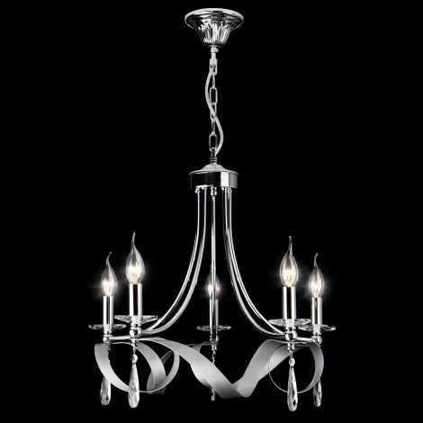 Подвесная люстра Eurosvet Adelia 60064/5 хром (220V, хрусталь Strotskis, на цепи)