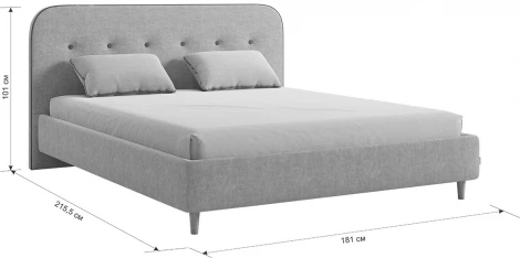 Кровать с основанием Лео 160х200 см Mebelson (ДСП,Дерево,Велюр,Металл/Латте,Капучино) арт.KM1.6-19.2765