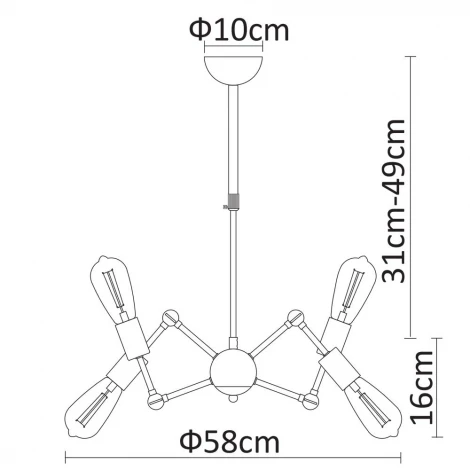 Подвесная люстра Arte Lamp Roots A9190LM-6BK