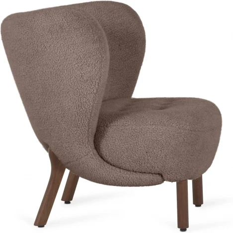 Кресло Lounge Wood ОГОГО (арт.819084), (Искусственный мех/Коричневый)