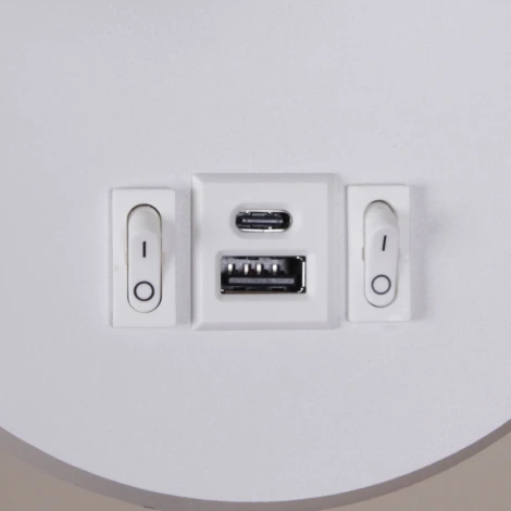 Настенный светильник светодиодный для чтения с выключателем с портом USB Type A+С Reluce 86203-9.2-001KT LED12W+USB WT