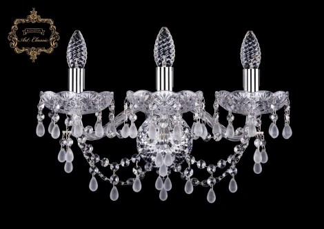 Бра Art Classic 10.24 10.24.3.165.XL.Cr.V0300 (220V, хрусталь, подвески, подсвечник, свеча)