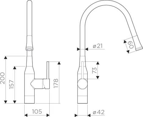 Смеситель Omoikiri Yatomi BN-R для кухонной мойки