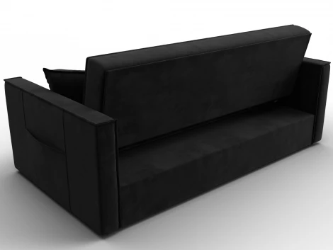 Диван прямой Лига-104 (160) (ЛДСП,Брус,Фанера,Велюр/Черный) Лига Диванов 134889