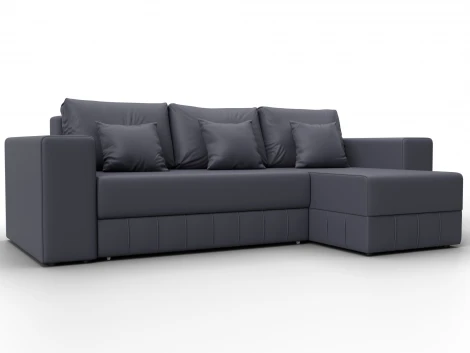 Диван угловой Лига-076 угол универсальный (ДСП/Пластик/Экокожа/Серый) Лига Диванов 129854