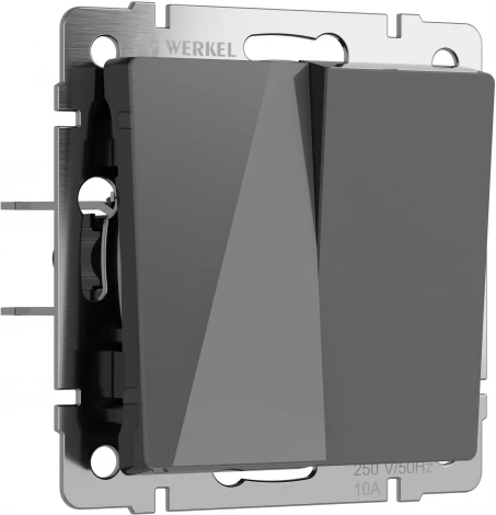 Выключатель двухклавишный (графит акрил) Werkel W1120044 (a064081)