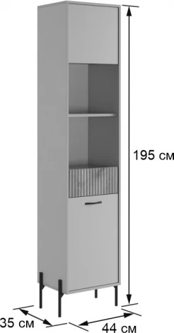 Гостиная "Доминика К3" (2620х350х1950) Mebelson (ЛДСП/Дуб крафт золотой) арт.ГК03Доминика.3369