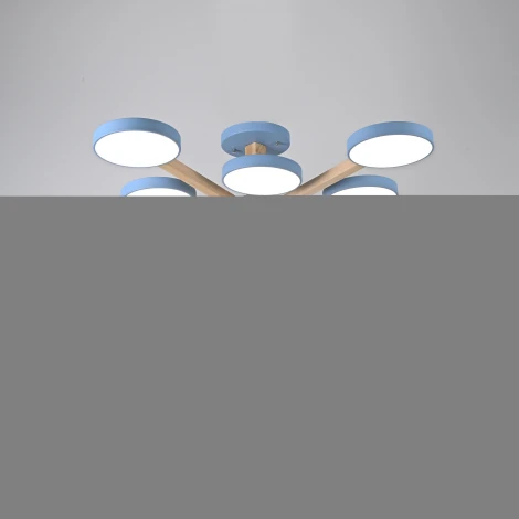 Потолочная люстра Wi-Fi на штанге Turna L12 Blue By ImperiumLoft Turna-B01 (LED, 220V, голосовое управление, умный дом - Алиса)