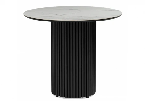 Кухонный стол Notta Барел 90 белый мрамор snow white / черный